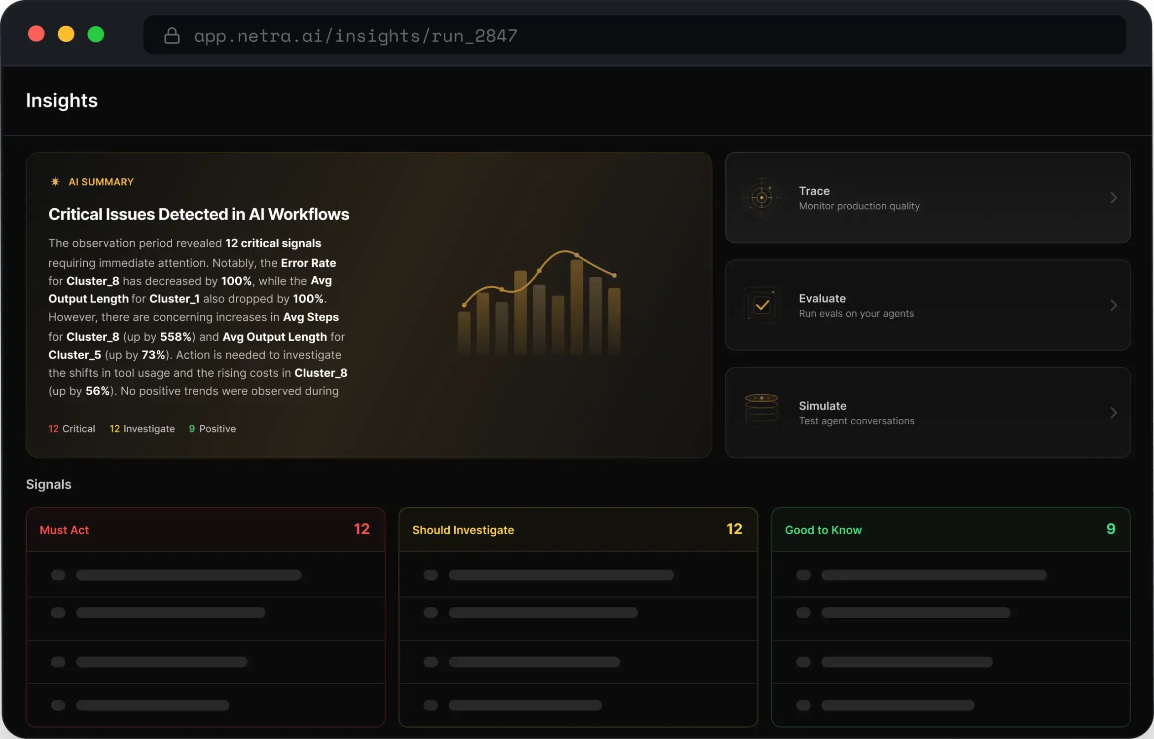 Agent Insights with no drift detected